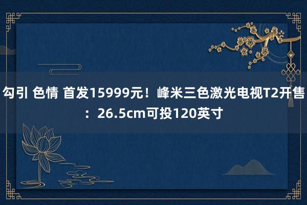 勾引 色情 首发15999元！峰米三色激光电视T2开售：26.5cm可投120英寸